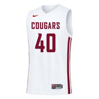 Men #40 Kwinton Hinson Washington State Cougars College Basketball Jerseys Sale-White